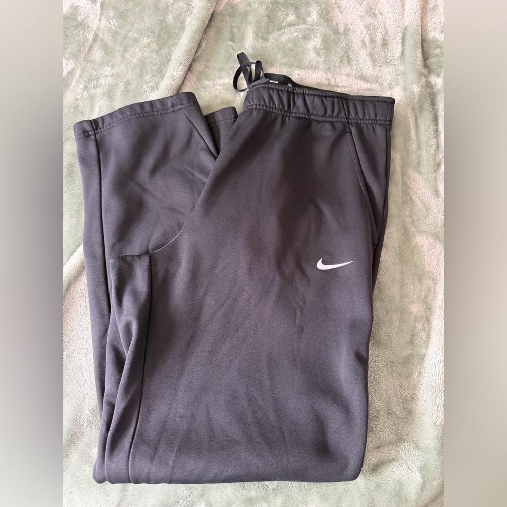 Nike Black Men’s Athletic Pants with White Swoosh